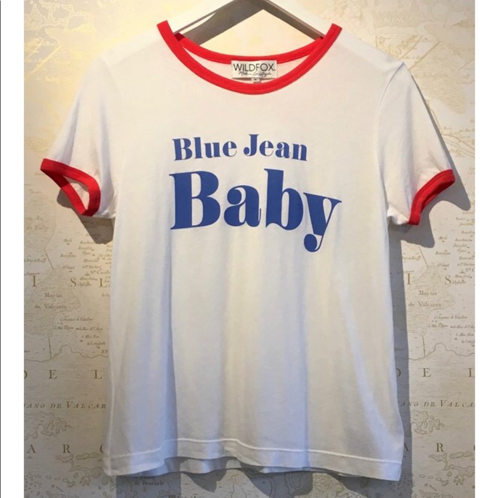 ❤️WILDFOX “ blue jean baby” T-SHIRT SZ L❤️